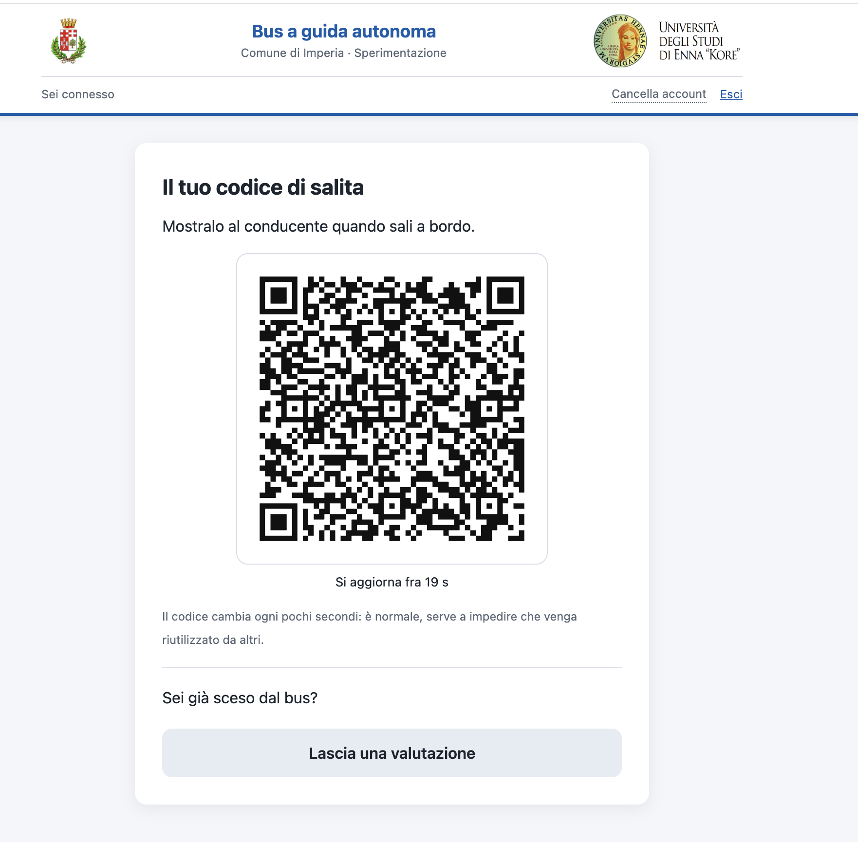 Codice QR di salita